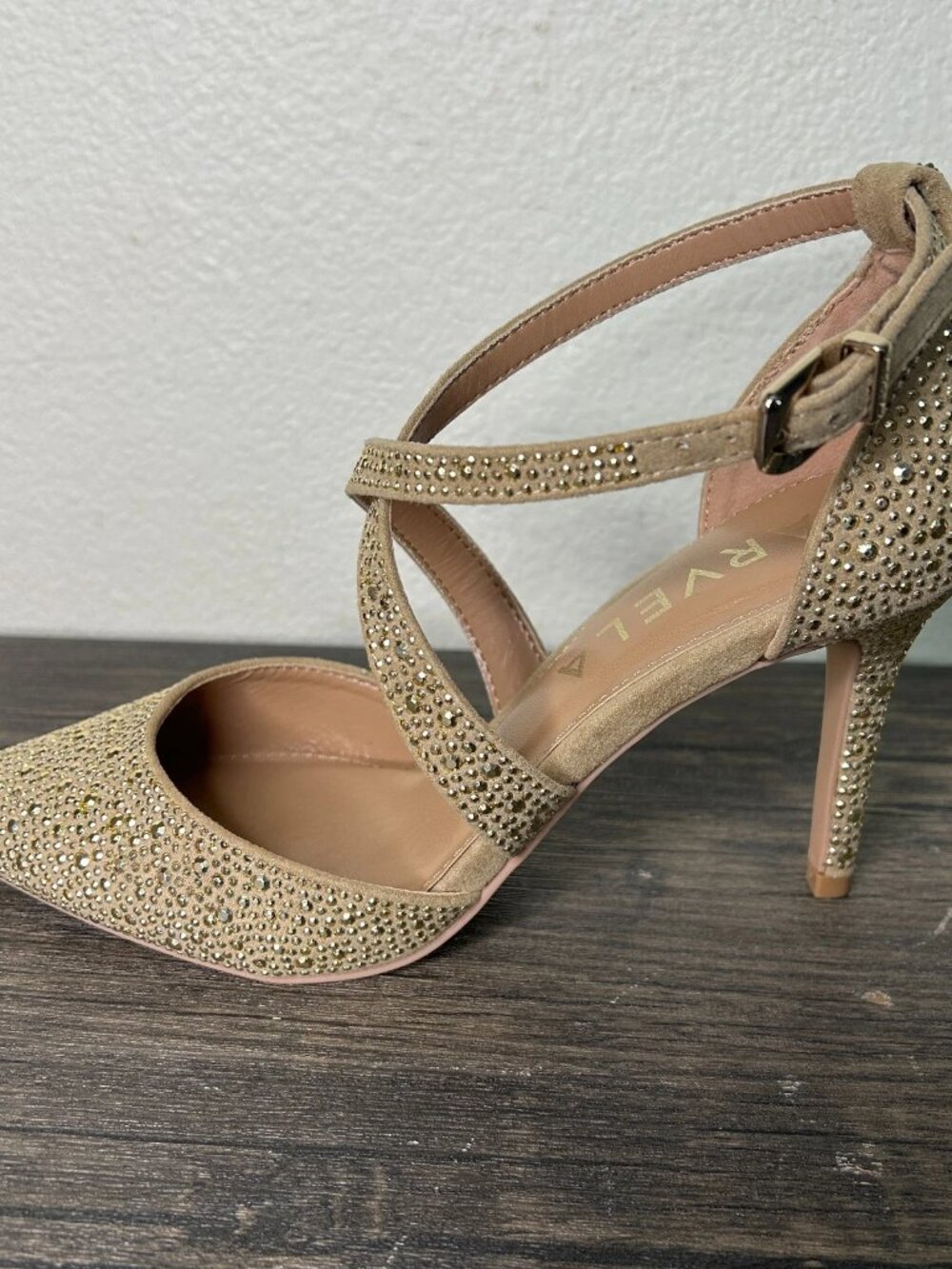 CARVELA Kross Jewel Heel Gold Bling Size 7 NIB NEW Strappy 4231 - Picture 6 of 6